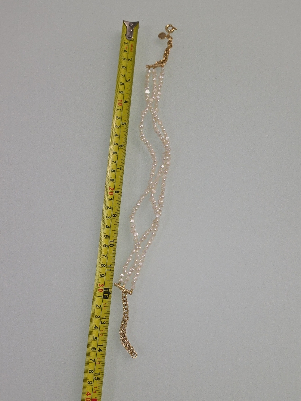 Witchery Three Sttans White Freshwater Pearl Necklace Gold Tone Choker - Picture 4 of 4